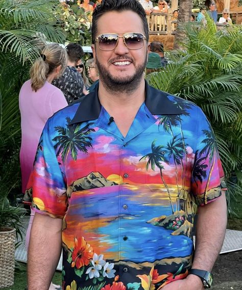 Luke Bryan Shirt, Luke Bryan Pictures, Hawaiian Print Shirts, Luke Bryan, Hawaiian Print, American Idol, Aloha Shirt, American Shirts, Trending Shirts