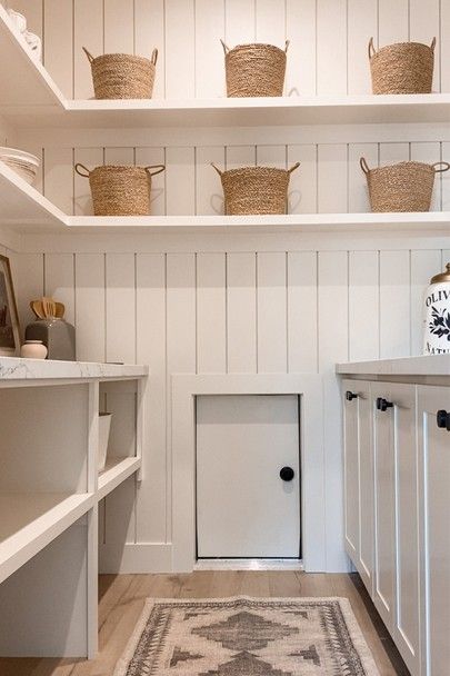 Costco Door, Tiny House Pantry, Mudroom Shelves, Laundry Doors, House Pantry, Pantry Remodel, Pantry Wall, Mud Rooms, Pantry Shelving