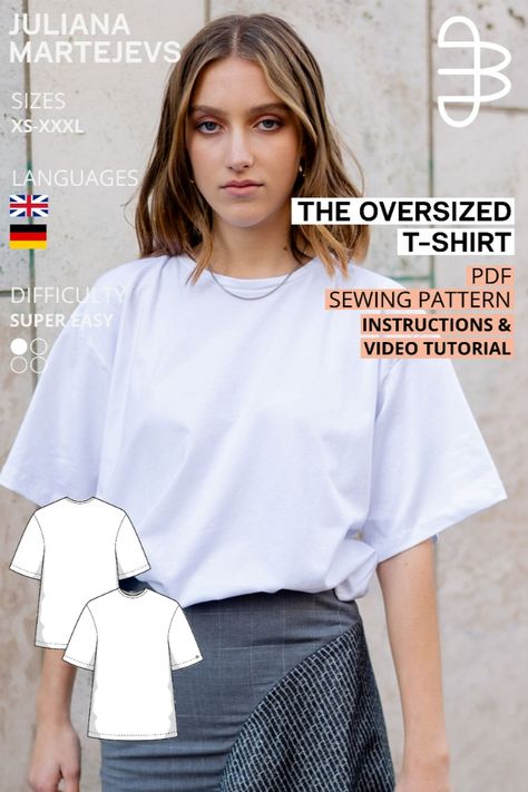 Create a Wardrobe Essential: 'The Oversized T-shirt' Sewing Pattern! ✂️👕 Oversized Blouse Pattern, Apple Founder, Sweater Sewing Pattern, Sweater Sewing, Create A Wardrobe, T Shirt Sewing, T Shirt Sewing Pattern, Finding A New Hobby, Shirt Sewing