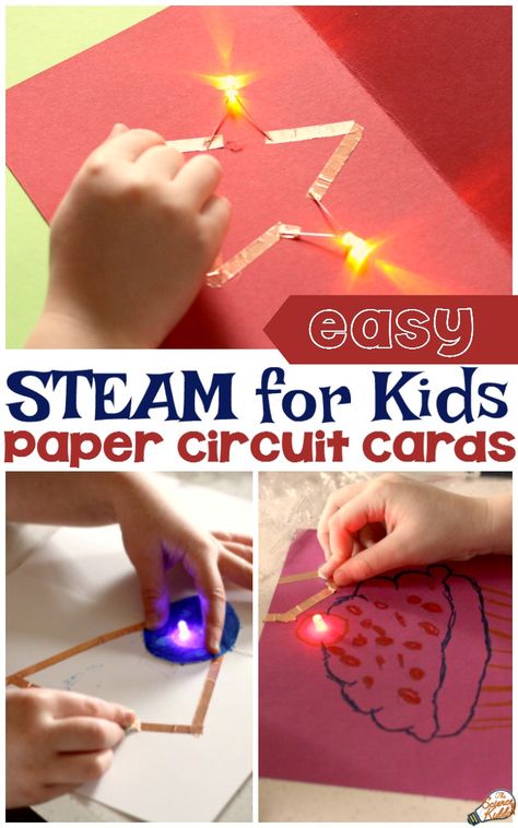 Circuit Stem Projects, Magnets And Electricity Activities, Circuit Design Art, Steam Technology Activities, Diy Robotics Projects, Stem Circuit Activities, Paper Circuit Cards, Simple Circuit Projects For Kids, Circuit Projects For Kids