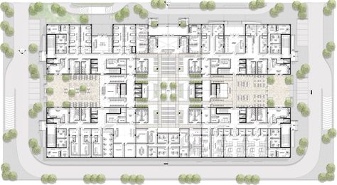 ground floor plan of the project Commercial Floor Plan, Rehab Center Floor Plan, Medical Clinic Design Floor Plans, Health Center Design, Health Clinic Floor Plan, Clinic Plan Architecture, Clinic Floor Plan, Hospital Design Architecture Concept Projects, Health Centre Plan