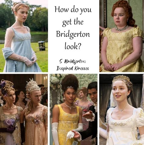 Dresses In Bridgerton, Bridgerton Ball Dresses, Brigetons Dress Ideas, Bridgerton Season 3 Dresses, Brigerton Outfit Inspired Dress, Diy Bridgerton Dress, Bridgerton Experience Dresses, Bridgerton Tea Party Outfit, Brigerton Outfit Inspired Halloween