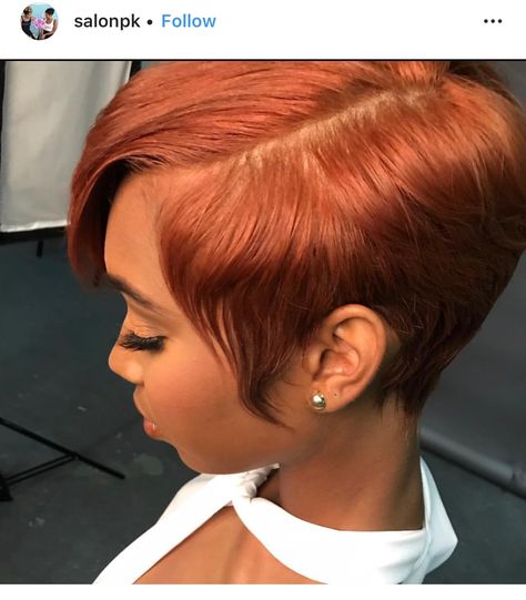 Auburn Pixie Haircut Black Women, Copper Pixie Cut, Ginger Pixie Haircut Black Women, Ginger Pixie, Tapered Bob, Black Hair Short Cuts, Natural Braided Hairstyles, Layer Cut, Short Shaved Hairstyles