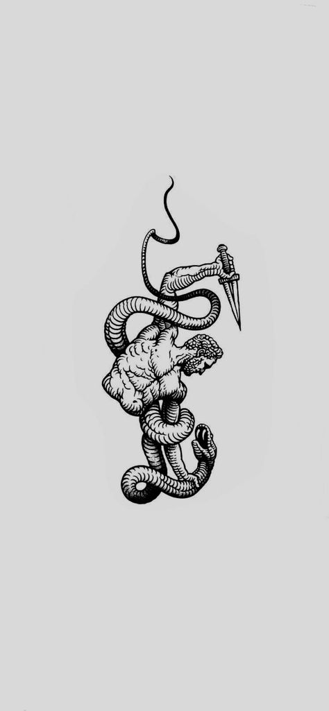 Sisyphus Tattoo, Cupid Tattoo, Snake Tattoos, Occult Tattoo, Statue Tattoo, Half Sleeve Tattoos For Guys, Small Tattoos For Guys, Snake Tattoo, Black Ink Tattoos