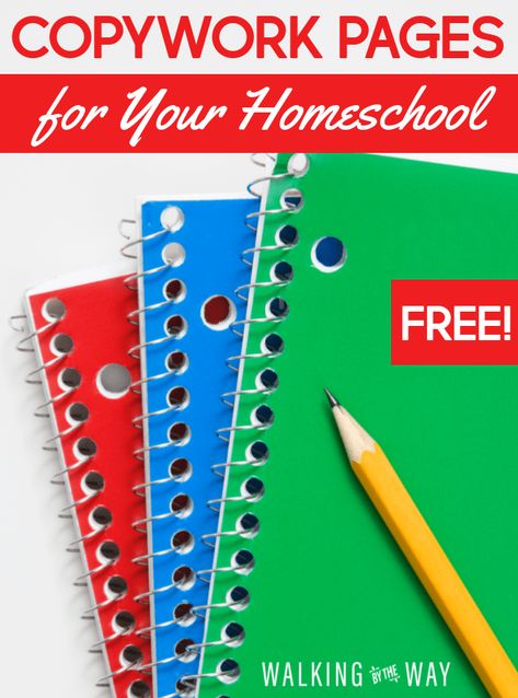 Free Copywork Pages for Your Homeschool - Walking by the Way Free Copywork, Homeschool Copywork, Learn Handwriting, Christian Homeschool Curriculum, Kindergarten Homeschool Curriculum, Free Homeschool Resources, Homeschool Writing, Homeschool Freebies, Improve Handwriting