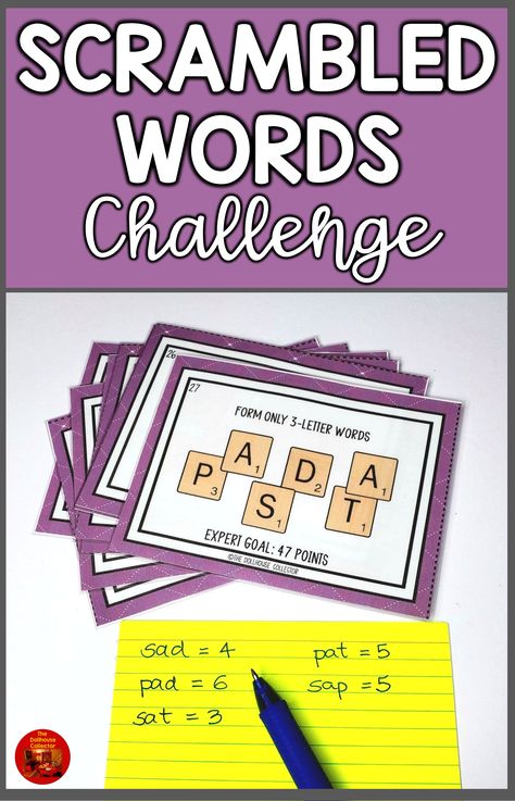 Are you looking for an engaging activity for your 4th grade or 5th grade literacy centers? This fun word building resource challenges upper elementary students to form common English words from the letter tiles featured on each task card while attempting to reach (or beat!) the expert goal listed on each card! These printable task cards are perfect for fourth or fifth grade word work or literacy centers, small group vocabulary practice, brain breaks, or as an activity for early finishers! Fourth Grade Literacy Centers, Grade 4 Literacy Activities, Literacy Night Activities Upper Elementary, Literacy Night Games Elementary, Grade 3 Literacy Centers, Literacy Games 4th Grade, 4th Grade Literacy Centers, Early Finishers Activities 4th Grade, Morning Centers