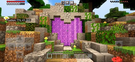 Heart Shaped Nether Portal, Heart Shaped Portal Minecraft, Nether Portal In Mountain, Heart Portal Minecraft, Cottagecore Nether Portal, Heart Nether Portal Minecraft, Nether Portal Design Cottagecore, Heart Nether Portal, Mc Cottagecore