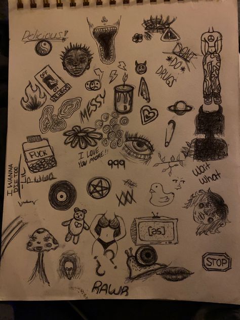 Doodles In Sketchbook, Dark Doodles Simple, Dark Doodles Creepy Easy, Creepy Doodles Weird, Doodle Pages Sketchbooks, Cool Doodles Trippy, Strange Doodles, Edgy Doodles, Deep Doodles