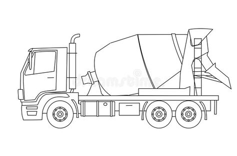 Truck Illustration, Truck Tattoo, Concrete Mixer Truck, Pattern Concrete, Cement Mixer Truck, Concrete Truck, Cement Truck, Mario Coloring Pages, Cement Mixer