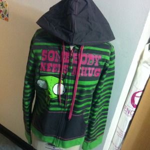 lol Invader Zim Hoodie, Gir Invader Zim, Scene Clothing, Invader Zim Gir, Cupcakes Pink, Zim Gir, Usa Embroidery, Off White Hoodie, California Hoodie