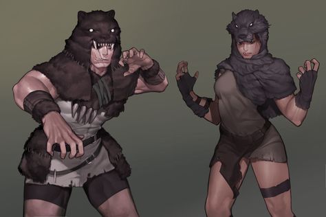 ArtStation - Bear, Wolf, chaehoon kim Bear Pelt, Fantasy Classes, Hunter Girl, Character Artwork, Character Design Sketches, Knight Armor, Dungeons And Dragons Characters, Demon Art, Fantasy Armor