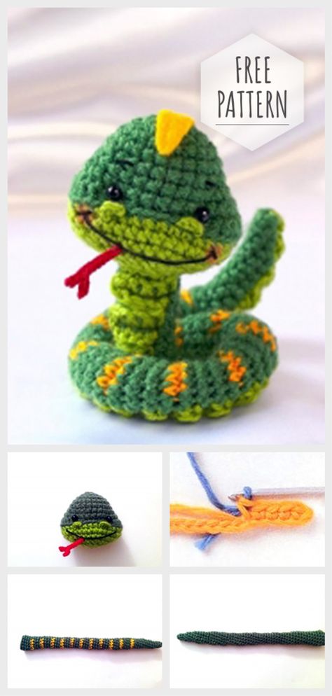 Amigurumi Snake, Crochet Project Free, Crochet Cat Toys, Free Pattern Crochet, Crochet Amigurumi Free Patterns, Pattern Knitting, Snake Pattern, Crochet Amigurumi Free, Crochet Slippers