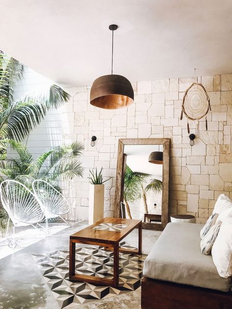 Tulum Travel Guide | Angel Food Style #travel #summer Tulum Balcony Ideas, Tulum Design Inspiration, Tulum Inspired Patio, Tulum Patio, Tulum Apartment, Tulum Interior Design, Tulum Design, Tulum Decor, Tulum Travel Guide