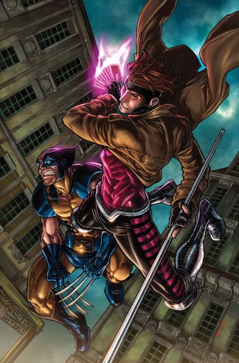 Wolverine & Gambit Gambit Wallpaper, Wolverine Poster, Gambit X Men, Gambit Marvel, Rogue Gambit, Comics Anime, Wolverine Marvel, Comic Manga, Bd Comics