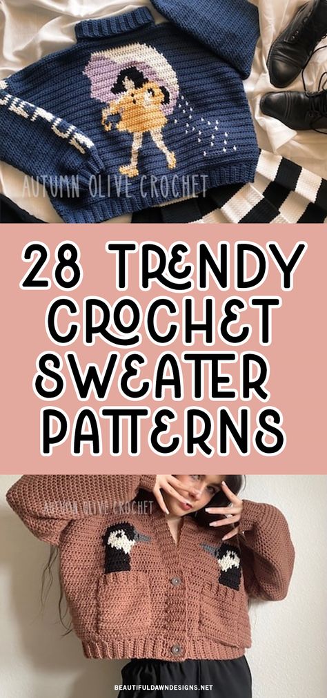 Crochet Sweater Grid Pattern, Coraline Star Sweater Crochet, Crochet Cardigan Cute, Crocheting Ideas Clothes, Crochet Vintage Sweater Pattern, Fall Sweater Crochet Pattern, Harry Potter Sweater Crochet Pattern, Crochet Neckline Pattern, Crochet D20 Pattern Free