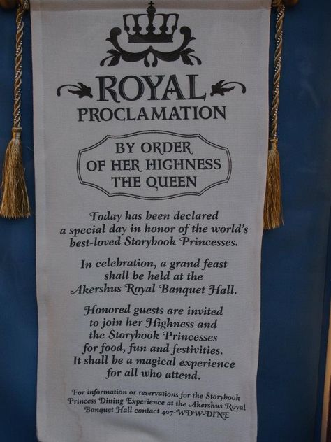 Royal Proclamation - Base wording for Invitation on this Cinderella Ball Party Ideas, Royalty Decorations Party, Royal Family Birthday Party, Royalty Party Ideas, Royal Party Decorations, 18th Princess Birthday Party Ideas, Royal Ball Birthday Party Sweet 16, Royalty Birthday Party, Royal Ball Wedding Theme