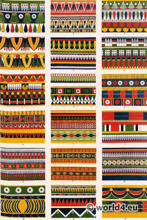 Egyptian Patterns, Egypt Makeup, Egypt Wallpaper, Egyptian Ornamented, Grammar Of Ornament, Egypt Crafts, Egypt Design, Egyptian Pattern, Egyptian Motifs