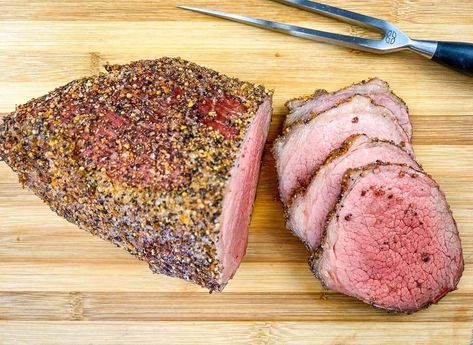 Smoked Eye of Round Roast Smoked Inside Round Roast, Smoked Eye Of Round Roast Recipes, Smoked Eye Of Round Roast, Smoked Eye Of Round, Wood Pellet Grill Recipes, Eye Round Roast, Eye Of Round Roast, Beef Roasts, Eye Of Round