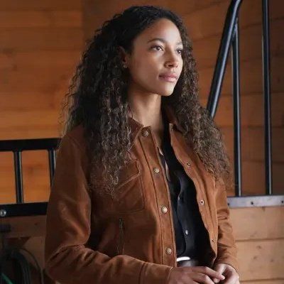 Kylie Bunbury, Sky Tv, Leather Jacket Outfits, Brown Suede Jacket, Lady Biker, Big Sky, Brown Leather Jacket, Leather Jacket Black, Reference Photos