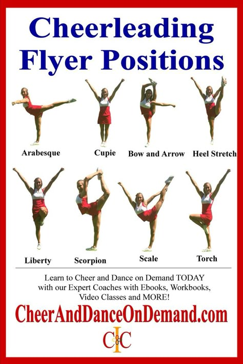 Cheer Stunt Progression Chart, Cheer Dance Stunts, Cheer Drills For Flyers, Cheer Movements, How To Become A Flyer In Cheer, Stretches For Heel Stretch Cheer Flyers, Flyer Drills Cheer At Home, Cheer Positions, Back Spotter Cheer