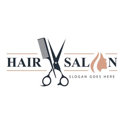 Hair Vector, Salon Logo Design, Logo Design Template, Premium Vector, Design Template, Comb, Graphic Resources, Vector Illustration, Logo Design