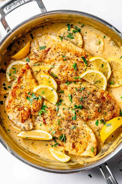 Creamy Lemon Chicken Recipe, Lemon Chicken Dinner, Citrus Chicken Recipes, Lemon Recipes Healthy, Quick Chicken Dinner, Autumn Recipes Vegetarian, Chicken Minis, Chicken Lemon, Creamy Lemon Chicken