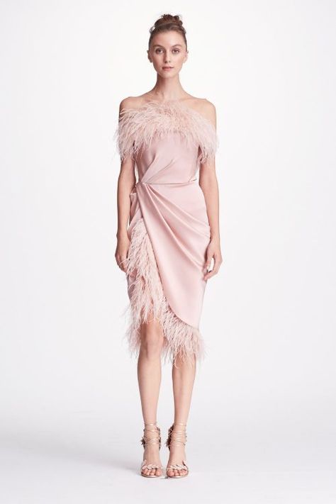 Collection #60 Marchesa Couture, Feather Cocktail Dress, Satin Formal Dress, Floral Party Dress, Sequin Formal Dress, Satin Cocktail Dress, Lace Formal Dress, Ostrich Feather, Cocktail Evening Dresses