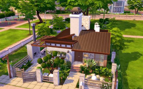 Sims 4 Houses Layout, Lotes The Sims 4, Contemporary Loft, Sims Builds, Sims 4 House Plans, Sims 4 House Building, Sims 4 House Design, Sims Ideas, Front Yard Design