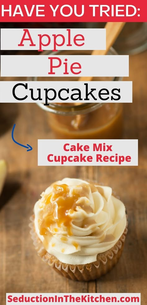 Caramel Apple Pie Cupcakes, Spice Cake Cupcakes With Filling, Apple Cake Cupcakes, Apple Pumpkin Cupcakes, Apple Crisp Cupcakes Recipe, Caramel Apple Cupcakes Easy, Carmel Apple Cupcakes Easy, Apple Crumb Cupcakes, Apple Cupcakes With Cake Mix Boxes