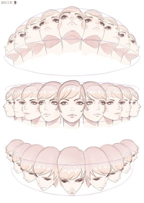 Eu jurava q eram dentes Head Model Drawing, Pose Angles Drawing Reference, Low Perspective Pose Drawing, Eye Perspective Reference, Eyes Perspective Drawing, Camera Angles Drawing, Perspective Drawing Anime, Live2d Model Sheet, 3/4 Head Reference