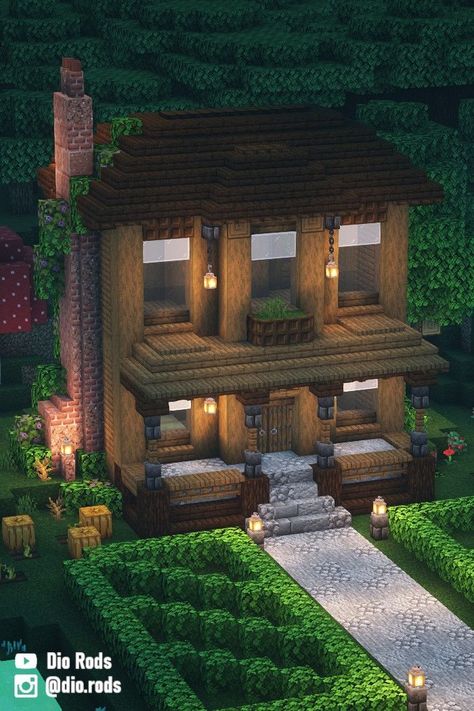 It shows a Minecraft Dark Oak and Spruce Small mansion with a garden on from of the build, with the BSL shaders. Spruce Farmhouse Minecraft, Minecraft Oak Wood House, Spruce And Dark Oak House Minecraft, Dark Oak Wood House Minecraft, Spruce And Deepslate House Minecraft, Minecraft Houses Spruce Forest, Minecraft Dark Wood House, Spruce Minecraft House Ideas, Spruce Forest House Minecraft