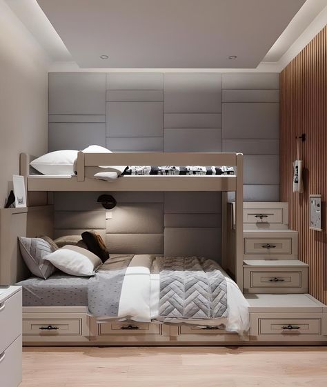 Small Space Room, Kids Room Bed, Diy Bunk Bed, Bunk Beds Built In, Kids Room Interior, Kids Room Interior Design, Bunk Rooms, Bunk Bed Designs, Kids Bedroom Inspiration