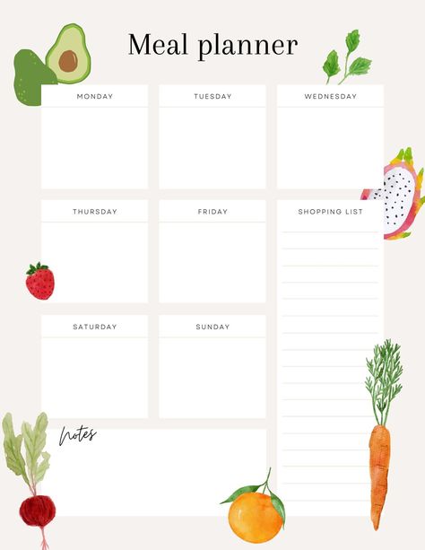 Weekly Meal Planner - Digital Meal Planner - Editable Meal Planner - Meal Planner Printable dailydigitalplanner #momplanner👉 Weekly Planner Print, Grocery Planner, Meal Planner Printable Free, Template Menu, Weekly Meal Planner Template, Daily Meal Planner, Weekly Menu Planners, Meal Planner Template, Meal Planning Template