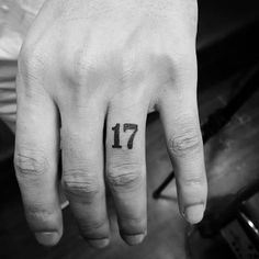 Finger Tattoos Words, 17 Number, Sick Tattoos, Wave Tattoo Design, Tattoos Hand, Unique Small Tattoo, Typography Tattoo, Guys Tattoos, Number Tattoo