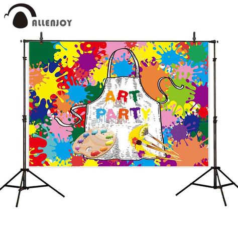 ART PARTY BACKDROP IDEA Art Party Backdrop, Photo Studio Backdrop, Birthday Party Background, Baby Shower Photography, Colorful Birthday Party, Colorful Birthday, Birthday Photography, Studio Backdrops, Party Photography