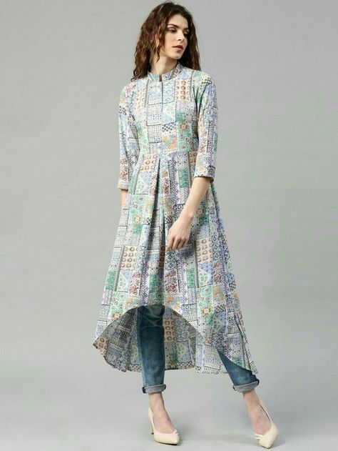 kurti 5 (scheduled via http://www.tailwindapp.com?utm_source=pinterest&utm_medium=twpin) डिजाइनर कपड़े, Western Top, Casual Frocks, Boho Styl, Simple Kurta Designs, Designer Kurti Patterns, Simple Kurti Designs, Long Kurti Designs, Cotton Kurti Designs