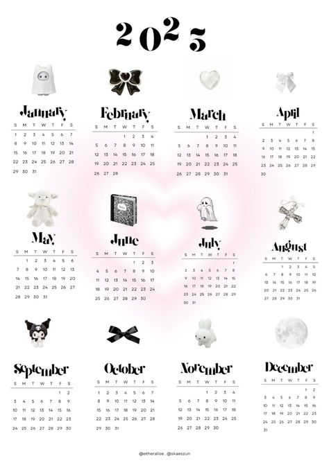 Calender 2025 Aesthetic Printable A4, Calendar 2025 Aesthetic Cute, 2025 Calendar Aesthetic, September Bujo, Pink Calendar, Aesthetic Calendar, Mini Desk Calendar, Easy Room Decor, Illustration Christmas