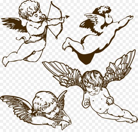 cherub tattoo ideas Cherub Sleeping Tattoo, Cherub Outline Tattoo, Angel Looking Down Tattoo, Cherub Line Drawing, Cherub Tramp Stamp, Cherub Painting Easy, Cherub Flash Tattoo, Cherub Neck Tattoo, Cherubs Drawing