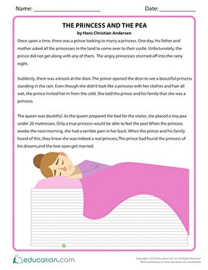 Enjoy the story of "The Princess and the Pea" with your beginning reader. Use this story as a starter for literary activities. Literary Activities, Bed Time Stories, Reading Comprehension Practice, The Princess And The Pea, All The Princesses, Famous Fairies, Princess Stories, Standing In The Rain, Teacher Planning