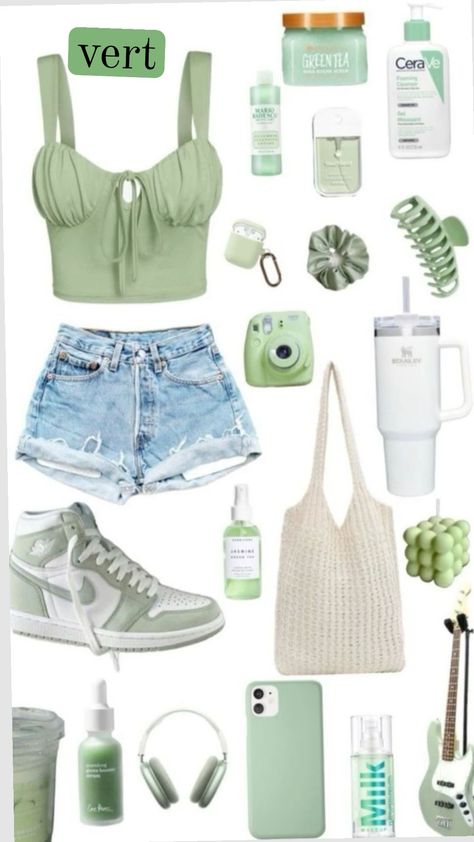 vert Preppy Summer Outfits, Cute Dress Outfits, Casual Preppy Outfits, Trendy Outfits For Teens, Cute Lazy Day Outfits, Cute Outfits For School, Cute Preppy Outfits, Trendy Summer Outfits, Looks Street Style