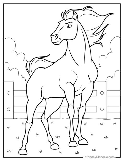 22 Spirit Coloring Pages (Free PDF Printables) Free Horse Coloring Pages, Spirit Horse Drawing, Spirit Coloring Pages, Spirit Stallion Of The Cimarron, Horse Coloring Books, Spirit Stallion, Spirit Horse, Free Horses, Children's Activities