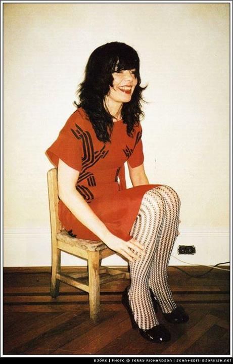 bjork (the dress!, the tights!) Bjork Makeup, Bjork Fashion, Nylon Magazine, Terry Richardson, Patti Smith, Jane Birkin, Geek Chic, Hair Today, Hairstyle Ideas