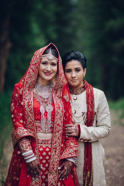 Wen Chao, Lgbt Wedding Attire, Bridal Wedding Outfit, Lesbian Wedding Outfits, Lockdown Wedding, Indian Wedding Pictures, Wedding Outfit Ideas, Genderqueer Fashion, Lgbtq Fashion