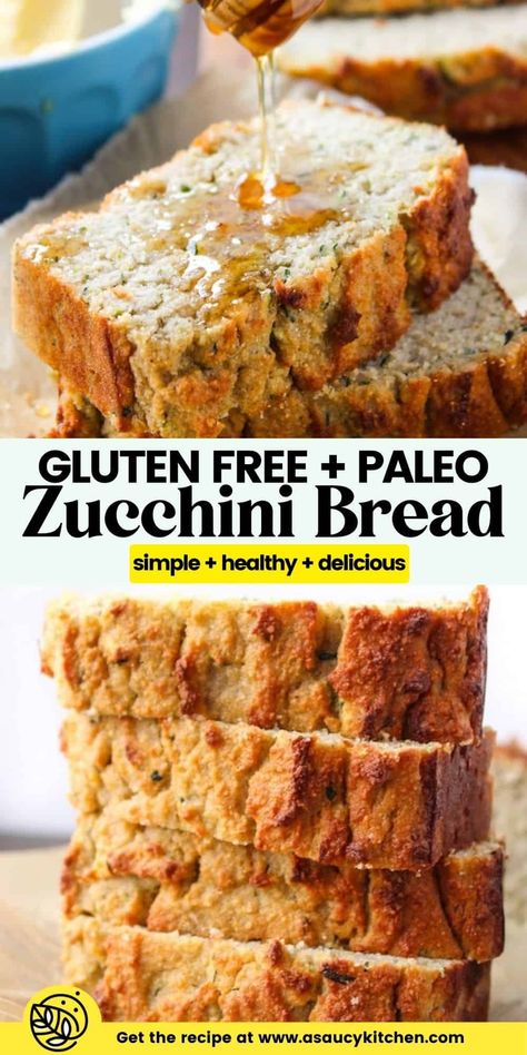 Paleo Zucchini Bread – moist, tender, and naturally sweetened. Enjoy along side a cup of coffee or as a light snack any time of day! #GlutenFree #ZucchiniBread #PaleoRecipes #ZucchiniRecipes Paleo Zucchini Bread Recipes, Paleo Zuchini Baking Recipes, Aip Zucchini Bread, Paleo Zucchini Muffins, Zucchini Bread Moist, Paleo Zucchini Recipes, Summer Squash Bread, Paleo Zucchini Bread, Healthy Zucchini Bread