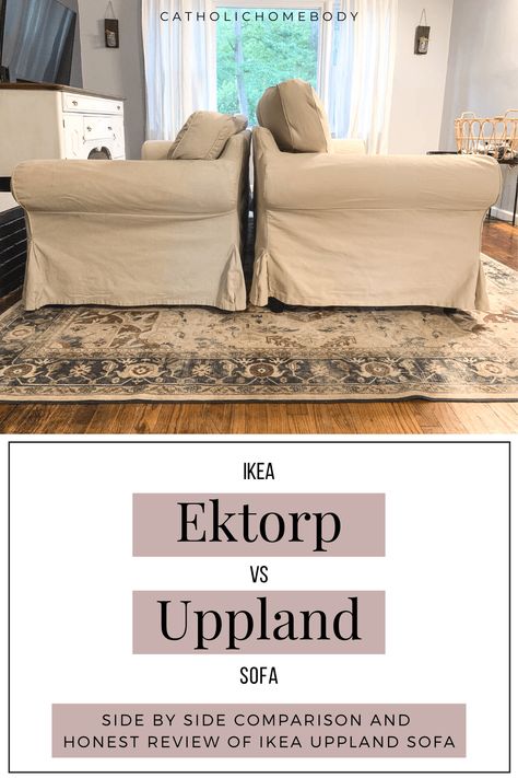 Living Room With Slipcovered Sofa, Ikea Slip Cover Sofa, Ikea Sofa Ektorp, Upland Sofa Ikea Ideas, Ikea Ektorp Sofa Living Rooms, Sofa Ektorp Ikea, Uppland Sectional Ikea, Ikea Slipcovered Sofa, Ikea Sectional Living Room