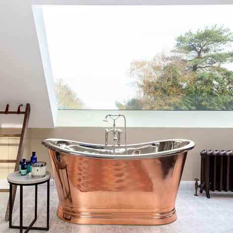 Attic bathroom ideas to make the most of loft conversions of all sizes Attic Bathroom Ideas, Cast Iron Bath, Hotel Cleaning, Double Ended Bath, Copper Bath, Bath Care, Outer Design, Roll Top Bath, Attic Bathroom