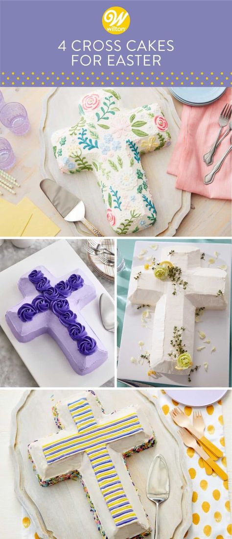 Our Favorite Cross Cakes for Easter Easter Cross Cake, Cakes For Easter, Easter Baking Ideas, Easter Buffet, Cross Cake, Easter Show, Cross Cakes, Lemon Pound Cake Recipe, Wilton Cake Pans