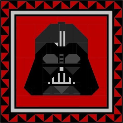 Quilt Block Pattern – Darth Vader – Quilting Darth Vader Quilt, Star Wars Quilts, Star Wars Sewing, Masculine Quilts, Hst Quilt, Star Wars Quilt, Quilt Star, Free Motion Quilting Patterns, Patchwork Ideas