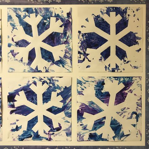 Tape resist snowflakes Infant Snowflake Art, Infant Room Ideas, Infant Curriculum, Infant Art, Snowflakes Art, Infant Room, Eyfs Activities, Snowflake Craft, Baby Art Projects