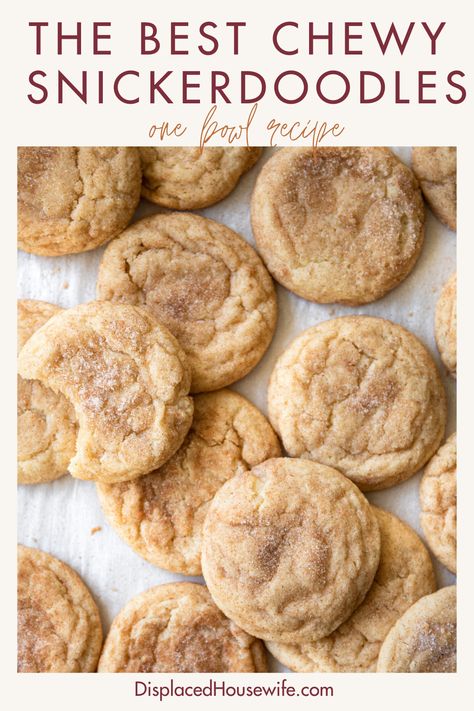 These Classic Super Soft Snickerdoodles are everything you want in a snickerdoodle cookie: soft, tangy and perfectly chewy. This recipe has been recently updated so it's one bowl (but nothing else has changed!) and they are mixed and baked in 20 minutes! xx Snickerdoodles Cookies Soft, Best Chewy Snickerdoodle Cookies, Chewy Gluten Free Snickerdoodles, Snickerdoodle Cookies Soft And Chewy, Snickerdoodle Chewy Cookies, Soft And Thick Snickerdoodles, Snickerdoodle Cookies Sallys Baking, Better Homes And Gardens Snickerdoodles, Soft And Chewy Snickerdoodle Cookies Recipe